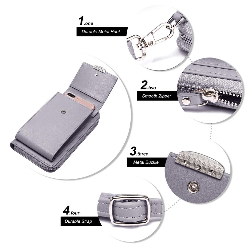 KUKOO Small Crossbody Bag Cell Phone Purse Wallet with Credit Card Slots for Women - Image 5